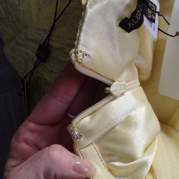 Alberto Makali Yellow and Silver Evening Dress NWT Size 6 - Picture 5 of 9